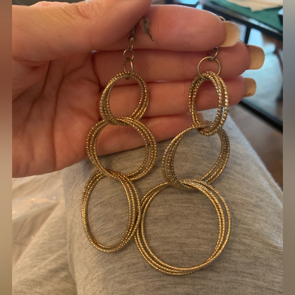 Bebe Gold 3- Hoop Dangle Earrings